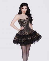 Lolita strapless mini corset dress in black satin