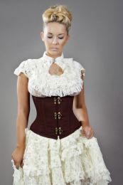 Candy c-lock waist training underbust corset in brown twill
