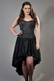 Elegant overbust plus size corset in black brocade