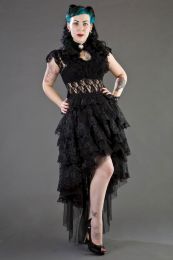 Ophelie long gothic skirt in black lace