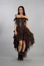Ophelie burlesque corset dress in coffee brown matte