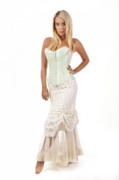 Vanity victorian maxi skirt in cream cotton and cream lace overlay