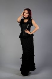 Venice burlesque overbust corset in black taffeta