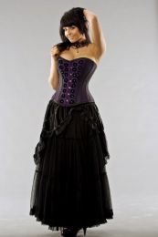 Victorian maxi skirt in black velvet
