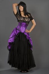 Victorian gothic maxi skirt in purple satin