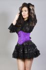 Lolita mini burlesque skirt in black satin