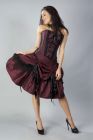 Angelina burgundy evening corset dress in taffeta