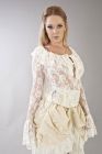 Brenda long sleeve victorian vintage top in cream lace