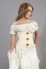 Candy c-lock underbust burlesque corset in cream brocade