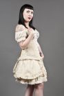 Candy flared mini skirt in cream taffeta and Lace underlay