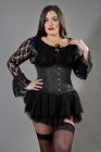Candy plus size underbust waist training corset in black brocade