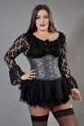 Candy underbust plus size waist training corset in silver brocade