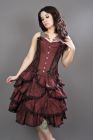 Chantelle overbust steel boned corset in burgundy taffeta