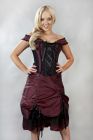 Dita victorian corset dress in burgundy taffeta