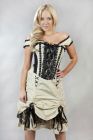 Dita corset dress in cream and black taffeta
