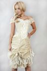 Dita vintage corset dress in cream taffeta and cream lace