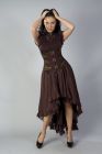 Elizium long victorian skirt in brown chiffon