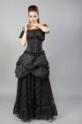 Elizium steel boned underbust corset in black taffeta