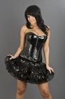 Glamour overbust lace up corset in black PVC