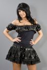 Gypsy gothic top in black cotton and black PVC