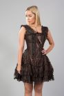 Jasmin burlesque mini corset dress in brown king brocade