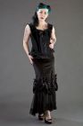 Jasmin overbust closed front corset in black velvet