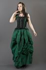 Jasmin overbust corset with straps in green taffeta