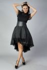 Julia high waisted skirt in black taffeta 