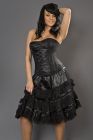 Lolita knee length burlesque skirt in black satin