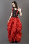 Ballgown maxi victorian skirt in red taffeta