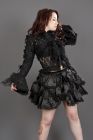 Melissa gothic bolero jacket in black cotton & black lace overlay