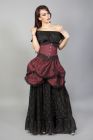 Miranda long gothic victorian skirt in burgundy taffeta
