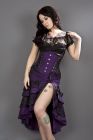 Mistress underbust waist training corset in purple taffeta