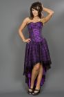 Mollflanders gothic corset dress in purple satin and black lace overlay