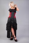 Morgana underbust steel boned corset in red taffeta