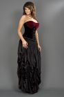 Opera overbust steel boned corset in black and burgundy velvet
