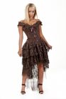 Ophelie burlesque corset dress in brown brocade