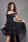 Ophelie corset dress in black taffeta