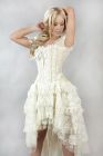 Ophelie vintage corset dress in cream taffeta