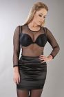 Scarlet long sleeve fitted gothic top in black fishnet