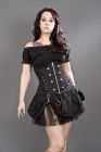 Pirate mini skirt in black twill 