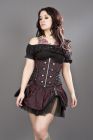 Rock underbust black red striped corset with studs