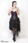 Rock overbust corset with studs in purple king brocade