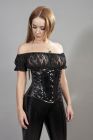 Scarlet underbust steel boned corset in black PVC