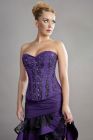 Soiree steel boned overbust corset in purple taffeta