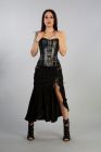 Temtress long skirt in black hosery cotton mesh