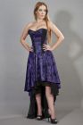 Valerie high low corset dress in purple satin flock