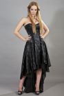 Valerie maxi corset dress black satin flock