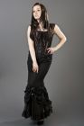 Vanity victorian goth maxi skirt in black cotton and black lace overlay
