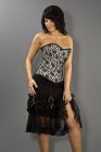 Vanity knee length burlesque skirt in black cotton & black lace overlay